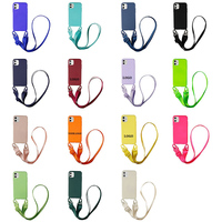 Étui pour téléphone portable en silicone avec cordon détachable multicolore avec collier