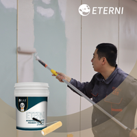 ETERNI Émulsion Minérale Acrylique Apprêt-Finition (Type A) Peinture Murale Intérieure à Faible Teneur en COV Revêtement Liquide Double Effet Applicateur Pinceau