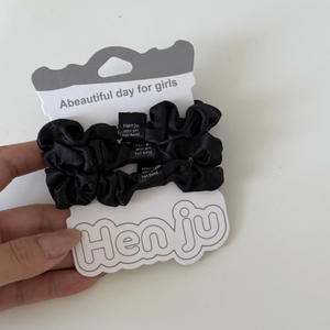 ที่คาดผมแบบหางม้าสูงผ้าซาตินฝรั่งเศส ยางรัดผมแบบยืดหยุ่นพิเศษพร้อมยางรัดผม (3 ชิ้น) - Product Image 2