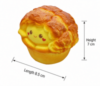 Jouet Squishy Smiley Pineapple Bun à Remontée Lente, Motif Crustes Craquelées, Anti-Stress, Cadeau de Bureau