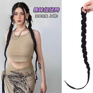 Perruque queue de cheval tressée résistante à la chaleur, style noir, 140g, tressage torsadé fait main pour femmes, marque Henan PY21 12 14 - Product Image 2