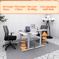 Cadre de bureau élévateur électrique motorisé de conception minimaliste Support en métal à hauteur réglable pour une utilisation au bureau Pieds de bureau debout ergonomiques