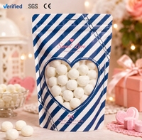 Sachets d'emballage alimentaire refermables à fermeture éclair, imprimés en héliogravure, résistants à l'humidité, en forme de cœur, pour bonbons