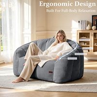 Canapé paresseux compressé sous vide, fauteuil pouf sans structure avec accoudoirs, mousse haute densité, mobilier de maison pour petits espaces, chambre à coucher