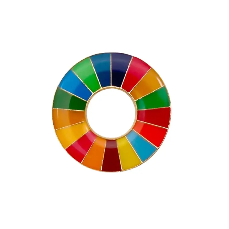 دبوس بروش على شكل شعار SDGs للأمم المتحدة دبوس قوس قزح