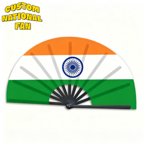 Abanicos Plegables con la Bandera de la India al por Mayor, Abanico Personalizado Impreso para Carnaval, Boda, Festival, Agencia de Viajes, Regalo - Product Image 1