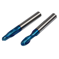 Fraise à queue sphérique en carbure à 2 dents, revêtement Nano Blue TiSiN, pour routeur CNC, pour fraisage de finition de cavités en relief 3D et d'acier pour matrices