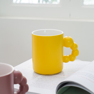 Mug en céramique artistique 401-500ml, finition mate, résistant aux hautes températures, couleur unie, cadeau de bureau - Product Image 4