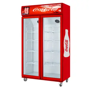 pantalla escaparate enfriador Suppliers-Vitrina vertical de bebidas rectas para supermercado, refrigerador de exhibición comercial
