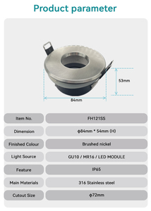 Boîtier en acier inoxydable GU10 <span class=keywords><strong>spot</strong></span> lumineux MR16 boîtier rond LED downlight cadre - Product Image 6