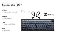 Teclado para Juegos Zornher ST68, Teclado Mecánico Inalámbrico con Retroiluminación RGB, Programable, 68 Teclas, Teclado para Esports para PC Gamer