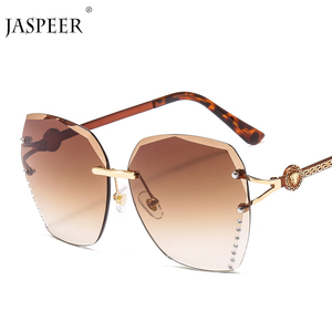 Jaspeer 2019 diamantes OEM mezclado gafas de sol UV400 las mujeres sin montura océano de las gafas de sol - Product Image 1
