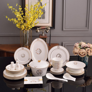 Hot Selling Tableware <b>Set</b> Bowls and Plates Porcelain Dinner <b>Set</b> Minimalist Cup Kit Western Ceramic Bone China - Product Image 2