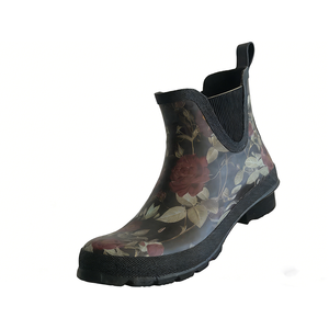 <span class=keywords><strong>Botas</strong></span> <span class=keywords><strong>de</strong></span> Lluvia Cortas <span class=keywords><strong>para</strong></span> <span class=keywords><strong>Mujer</strong></span> con Estampado Floral, Diseño Vintage <span class=keywords><strong>de</strong></span> Rosas, Impermeables, <span class=keywords><strong>de</strong></span> Goma, Tipo Chelsea, con Suela Antideslizante - Product Image 3
