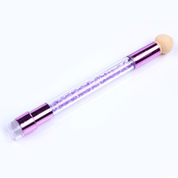 TSZS – ensemble d'éponges à Double tête en Silicone, poignée en cristal, tampons d'art pour ongles, pinceaux de manucure