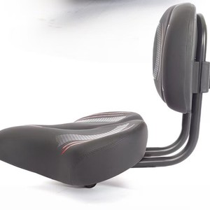 Breiter Leder-Fahrradsitz E-<span class=keywords><strong>Bike</strong></span> Beifahrersitz mit Rückenlehne Übergroßer Fahrradsattel Belüftung Einfach Für Alle Jahreszeiten - Product Image 6