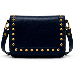 Sac bandoulière de luxe vintage bohème en cuir à rivets pour femme, sac à main de créateur à sangle unique, sac messager de voyage tendance - Product Image 1