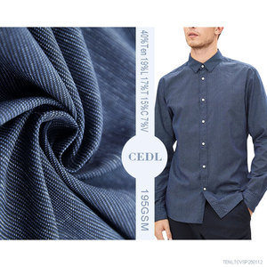 Productos más nuevos <span class=keywords><strong>Lino</strong></span> <span class=keywords><strong>Algodón</strong></span> Lyocell Poliéster <span class=keywords><strong>Viscosa</strong></span> Mezclado Hilo elástico Teñido Camisas para hombres Chaqueta Tela - Product Image 1