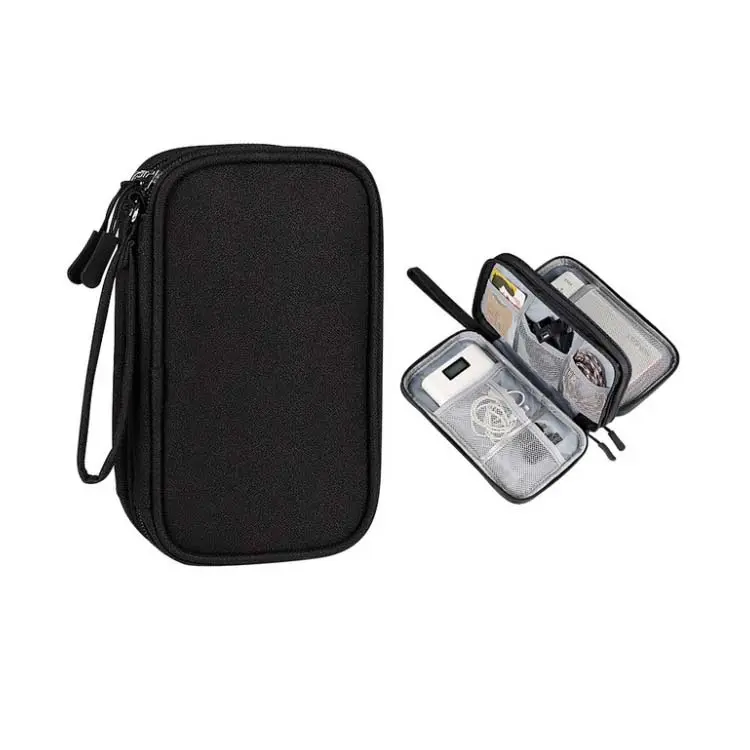 프로모션 사용자 정의 인쇄 로고 핸들 2 레이어 멀티 기능 스마트 장치 케이블 전원 은행 스토리지 가방