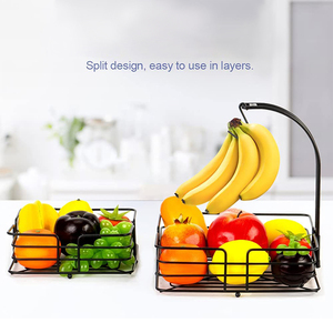 Mode Chefarone Fruit <span class=keywords><strong>Etagere</strong></span> 2 niveaux panier <span class=keywords><strong>Meta</strong></span> multifonctionnel panier de fruits empilable panier pour fruits et légumes - Product Image 3