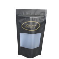 Personnalisé Imprimé 2 lb Noir Mat Stand Up Pochette Rescellable de Serrure de Fermeture Éclair de Papier D'aluminium De Mylar Sacs D'emballage de Farine avec Givré fenêtre
