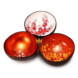 Vente en gros de bols artisanaux en bois laqué à base de coquille de noix de coco écologiques et durables, motif personnalisé, décoration intérieure, Vietnam - Product Image 3