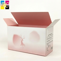 Boîte en papier rose et blanc à dégradé personnalisé avec insert à 10 trous pour le stockage d'ampoules, de flacons et de liquides oraux