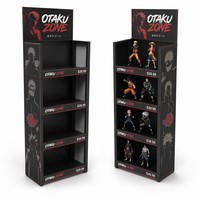 Expositor de figuras personalizado Apache, de metal, de 4 vías y 4 niveles, giratorio y desmontable, para tiendas de manga, venta al por menor, OEM, ODM