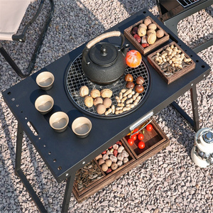 Nướng thịt nướng nhà sưởi ấm ngoài trời Thịt Nướng Giá Bếp Cắm Trại bếp trà làm gấp bàn sân than nướng - Product Image 1