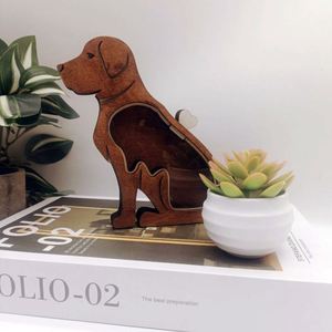 Factory Creative Design Wooden Dog Shape Pet Hair Storage & <b>Memorial</b> <b>Box</b> Stylish Tabletop Craft Ornament for Home & Pet Owners - Product Image 2