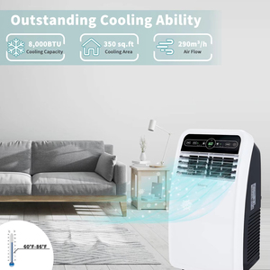Climatiseur portable 8000 BTU 3 en 1, refroidisseur, déshumidificateur, ventilateur, unité AC 100W pour les pièces de 350 pieds carrés - Product Image 3