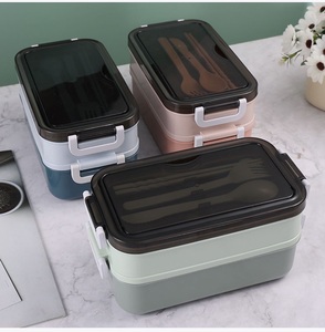 Thực Phẩm Cấp 2 Lớp Vòng Nhựa Rơm Lúa Mì <span class=keywords><strong>Container</strong></span> Thực Phẩm Ăn Trưa Hộp Bento Hộp Ăn Trưa - Product Image 3