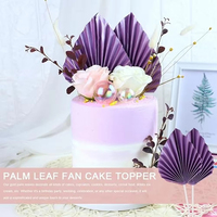Golden Happy Birthday Cake Topper mit Palm blatt Dekor für Weihnachts feier Hochzeit Backen und Dessert Tisch Gefälligkeiten