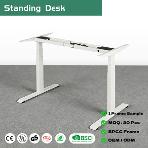 Bureau électrique ergonomique entièrement personnalisable avec cadre <span class=keywords><strong>réglable</strong></span> <span class=keywords><strong>en</strong></span> <span class=keywords><strong>hauteur</strong></span> à double moteur pour position assise ou debout - Product Image 1