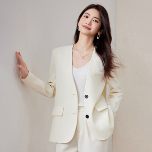 Women's Suit Jacket Solid Color Polyester Anti-Wrinkle Casual Blazer For Work Spring Autumn 2025 New Style - Product Image 2
