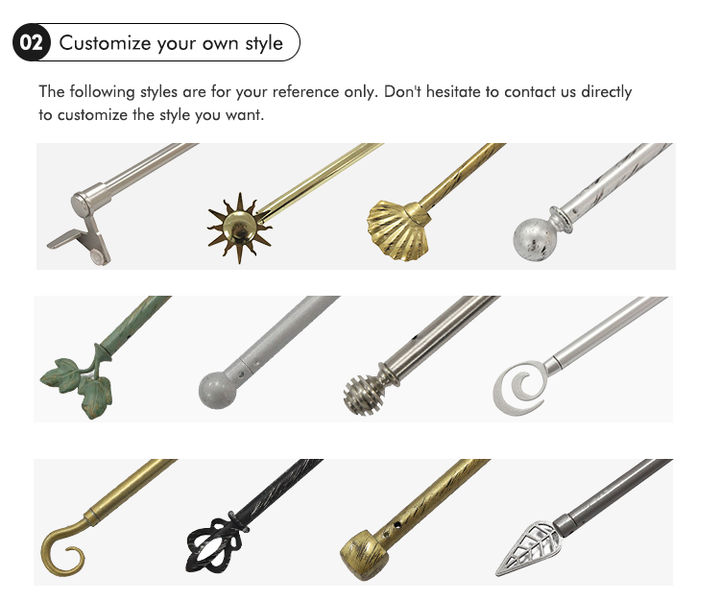 Top Sale Cafe Curtain Tube Modern Easy Build Metal Window Steel Cafe Curtain Rod Cafe Curtain Rod for Homes Decoration