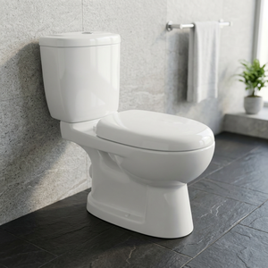 WC moderne en céramique deux pièces avec siphon en P, chasse double 3L/6L, réservoir encastré et abattant à fermeture douce - Product Image 6