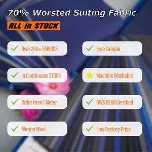 70% Hữu Cơ Merino Vải Len Worsted Len/Polyester Pha Trộn Sang Trọng Ý Suiting Vải Mẫu Cuốn Sách - Product Image 5