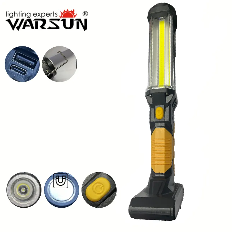 WARSUN DJ60 Mehrzweck-COB Hochlicht 1000lm doppel-Lichtquelle wasserdicht IP55 Powerbank magnetisches wiederaufladbares Arbeitslicht