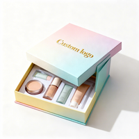 Boîte de conditionnement pour blush avec couvercle et base en papier d'art de qualité supérieure, résistant aux rayures, avec impression UV spot et logo personnalisé