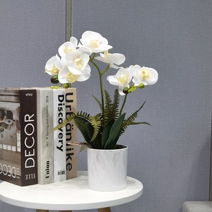 Fiori Artificiali 3D Realistici e Bellissimi, <span class=keywords><strong>Orchidee</strong></span> Farfalla Bianche in Vaso <span class=keywords><strong>per</strong></span> San Valentino, Pasqua, Casa e Ristorante - Product Image 2