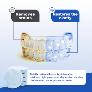 Eliminate 99.9% <strong>Oral</strong> Bacteria <strong>Effervescent</strong> <strong>Tablet</strong> Teeth Aligners Denture Cleaning <strong>Tablets</strong> for Full Half Denture - Product Image 3
