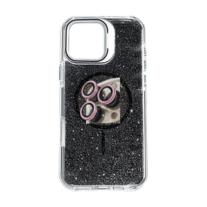 Funda con Brillantina y Soporte para IP16 PRO, Protección Total, Doble Material para Airbag + Lente, Funda para Teléfono Móvil - Product Image 1