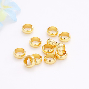 Perles d'abaque rondes de 6mm de diamètre extérieur, trou de 4.2mm, couleur or, pour la fabrication de bijoux, composants de bracelets et de colliers - Product Image 3