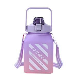 ODM OEM Square Pot Water Bottle Custom Print Brand Logo Custom 1500ml Gift Cup High Capacity Gradual Color Sports Water Flask - Product Image 1