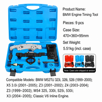 Kit d'outils de calage moteur 9 pièces BMW M52 M54 M42 M50 M56 X3 X5 Série 7, outil d'alignement de la chaîne de distribution, acier à haute teneur en carbone, étui rigide
