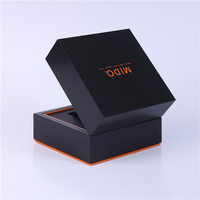 Boîte d'emballage personnalisée en cube noir avec couvercle magnétique pliable Boîte de montres pour hommes en papier de carton