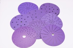 Disco vetrato a disco con gancio e anello in ceramica viola da 6 pollici disco in Velcro per la sbavatura della lucidatura dell'auto - Product Image 6