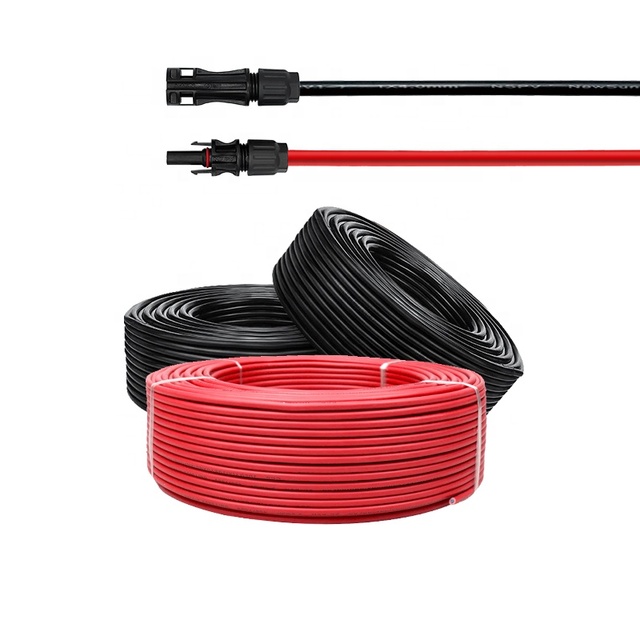 Photovoltaic BS EN 50618 Stranded XLPE 5.4/6.2/7.0mm0.3mm DC Solar Cable 1500V Red/Black Jacket Tinned Copper Conductor