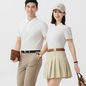 Ice Silk Polo Shirt Short Sleeve Custom Workwear Logo Printed Breathable Summer Corporate Uniform - Product Image 3